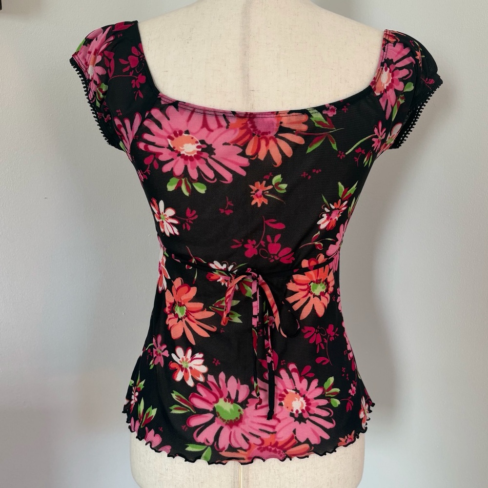 Self Esteem Mesh Floral Blouse
